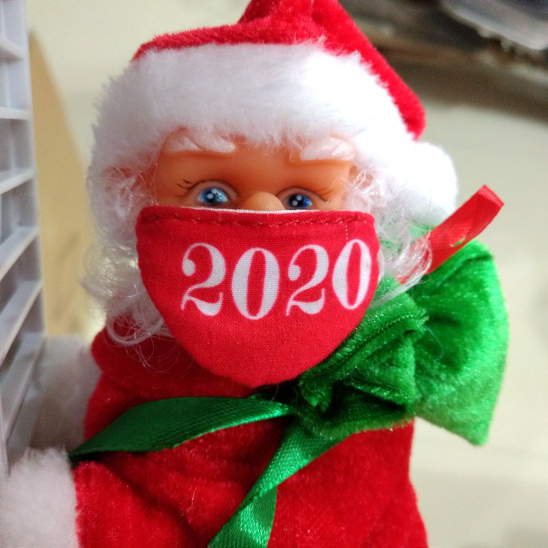 Escalera roja máscara eléctrica Santa Claus juguetes para niños Navidad inicio ventana decoraciones ventas directas de la fábrica