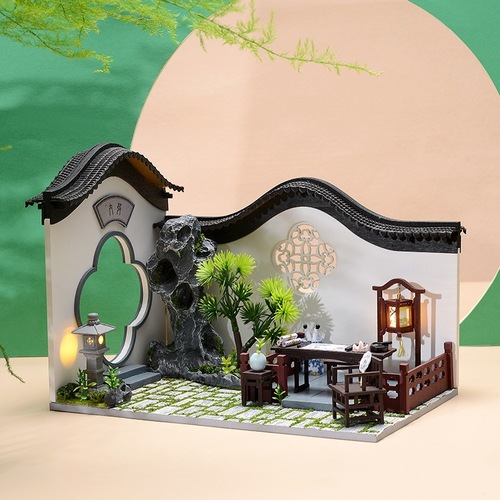 Zhiquwu diy cabin Chinese style architectural assembly production model Qianyunju Xiyuanxuan creative handmade gift