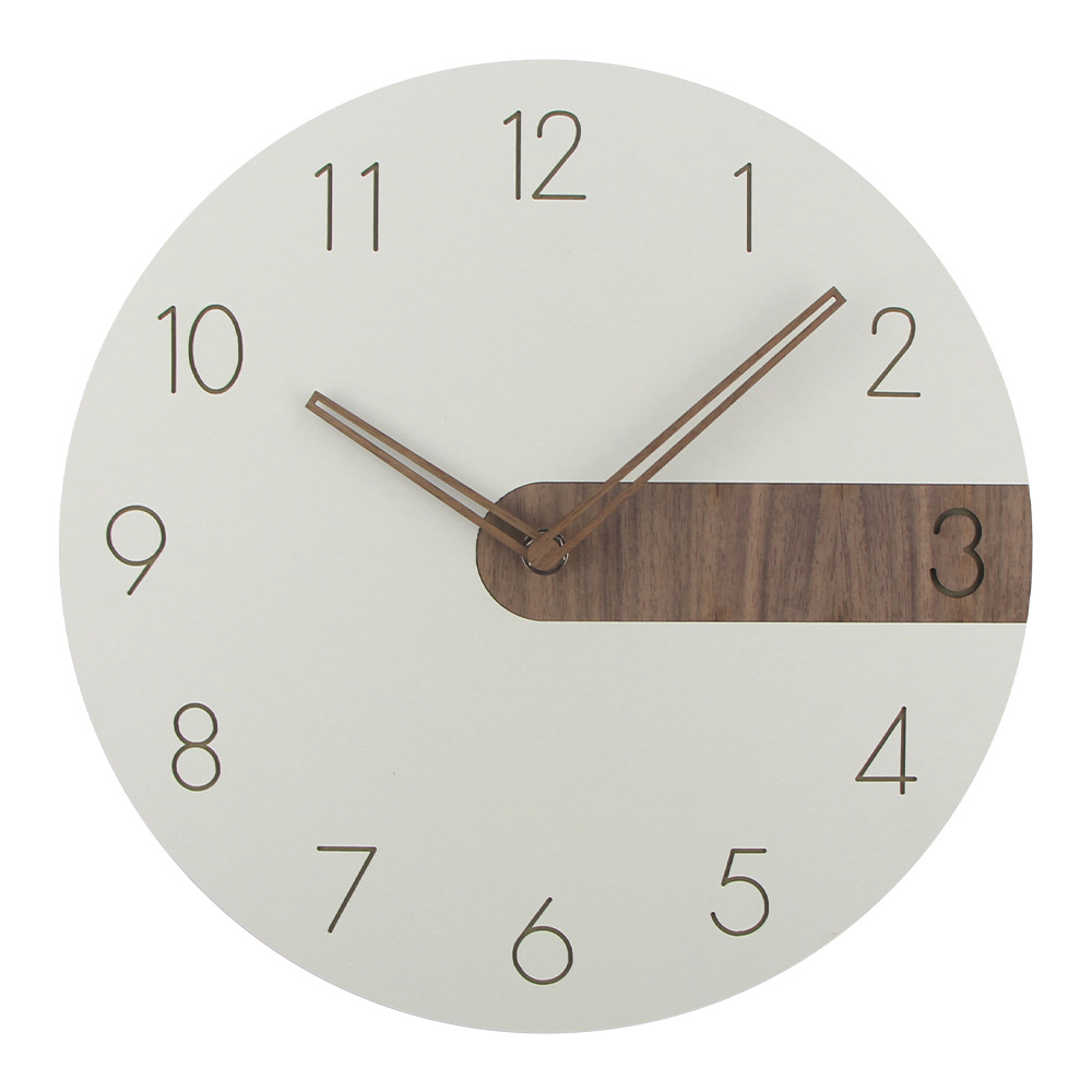 Estilo japonés moderno hogar simple de madera creativo Reloj de pared mudo reloj de madera sala de estar reloj decorativo Reloj de pared reloj de madera