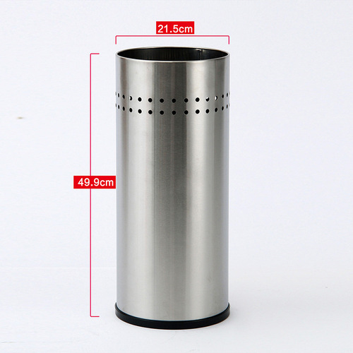 Orientech Stainless Steel Long Handle Umbrella Storage Bin Household Hotel Lobby Round Floor Umbrella Storage Rack