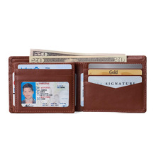 2025亚马逊男士多卡位钱包时尚男士RFID防盗刷钱包短款真皮软钱夹