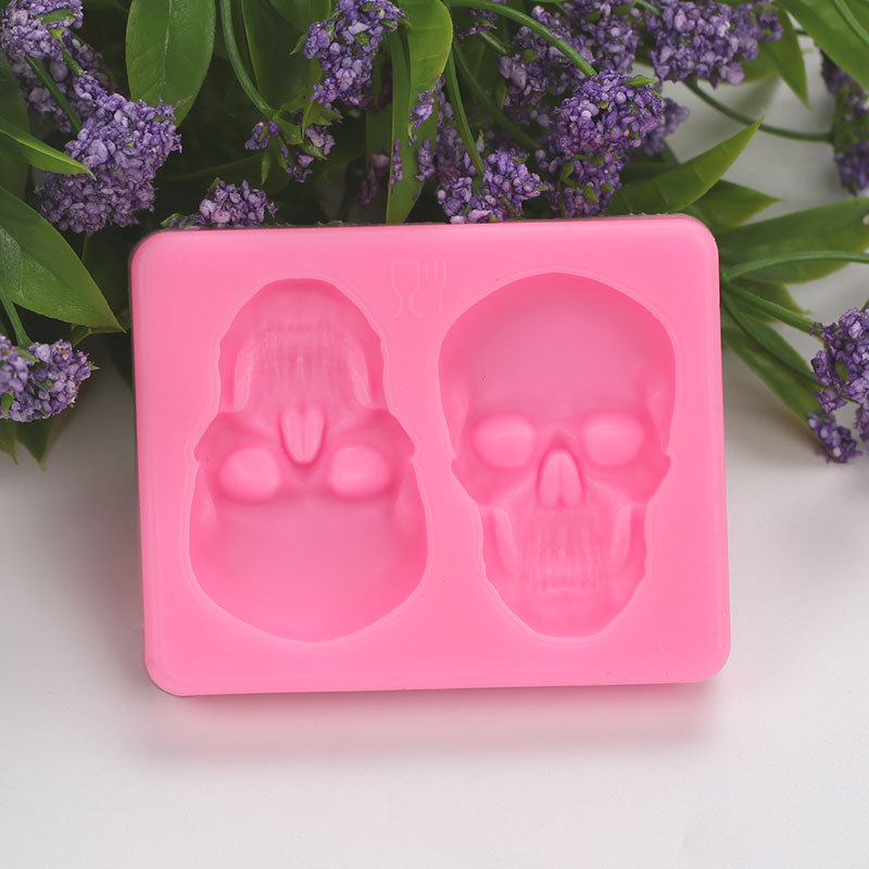 Halloween Carta forma bruja fantasma cráneo cabeza fondant molde de silicona decoración la torta del chocolate Accesorios