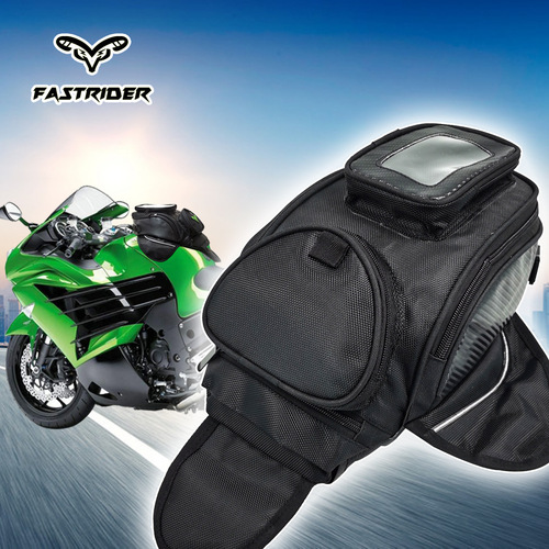 Motorcycle fuel tank bag, riding bag, upgraded large screen, can hold mobile phone navigation, waterproof magnet bag, large frame, no label