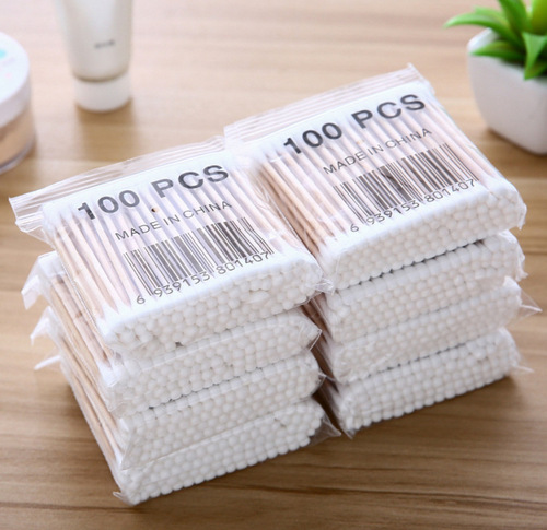100 double-ended kapok swabs, sanitary swabs, cotton swabs, baby cotton swabs, cotton balls, makeup remover, makeup swabs, cotton swabs wholesale