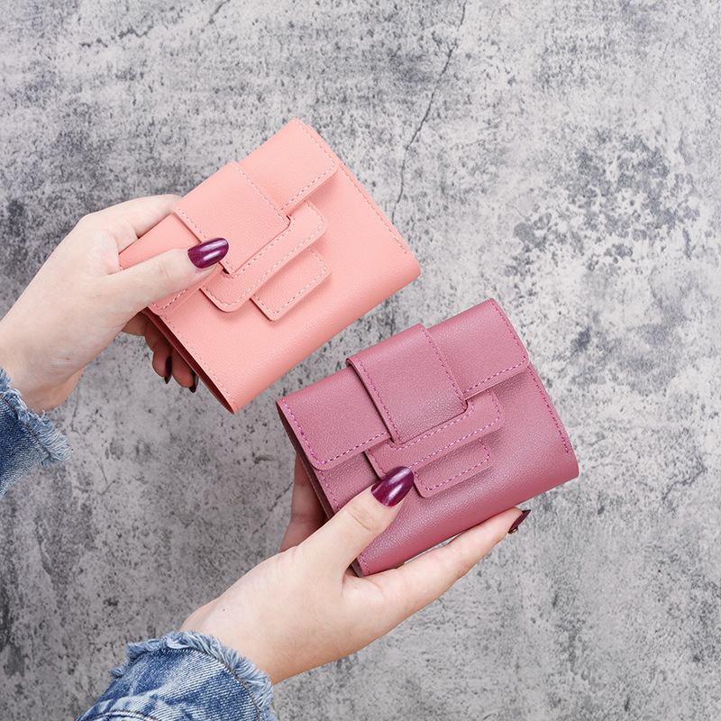New Korean Style Pure Color Drawstring 70% off Women's Wallet Women's Coin Purse Clutch Bag Student Short Wallet Wallet