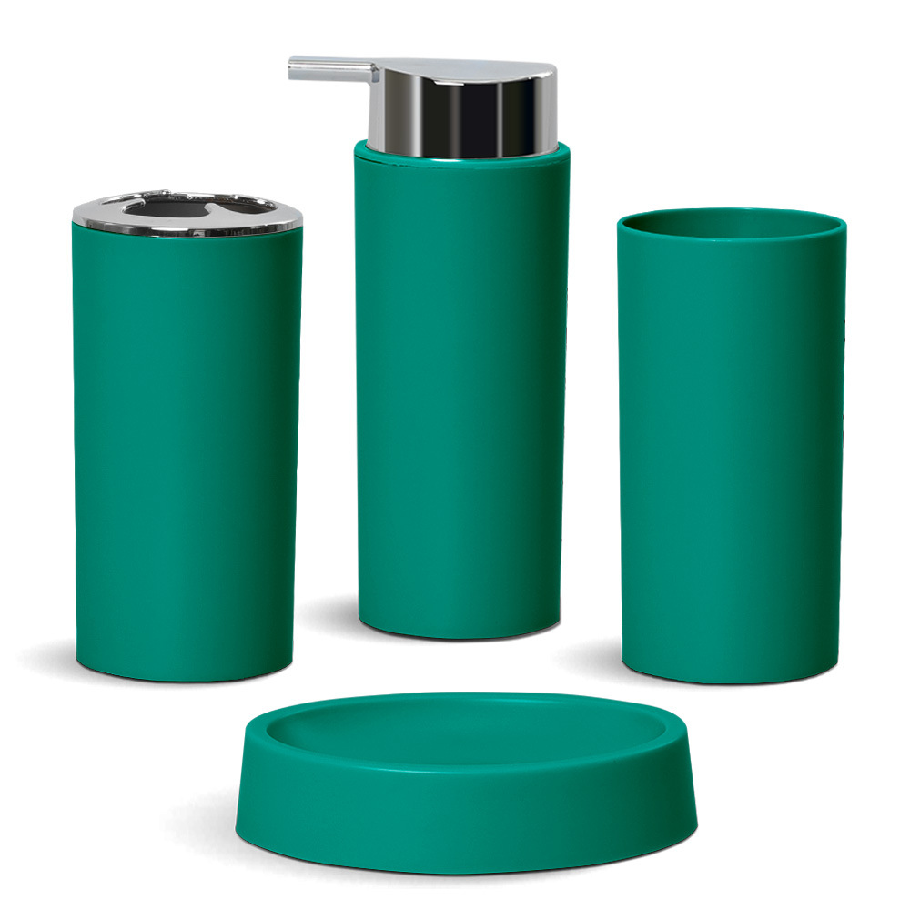 Traje de lavado de baño de color sólido simple taza de lavado de impresión de baño conjunto de cuatro piezas doble lavado casero conjunto de cinco piezas