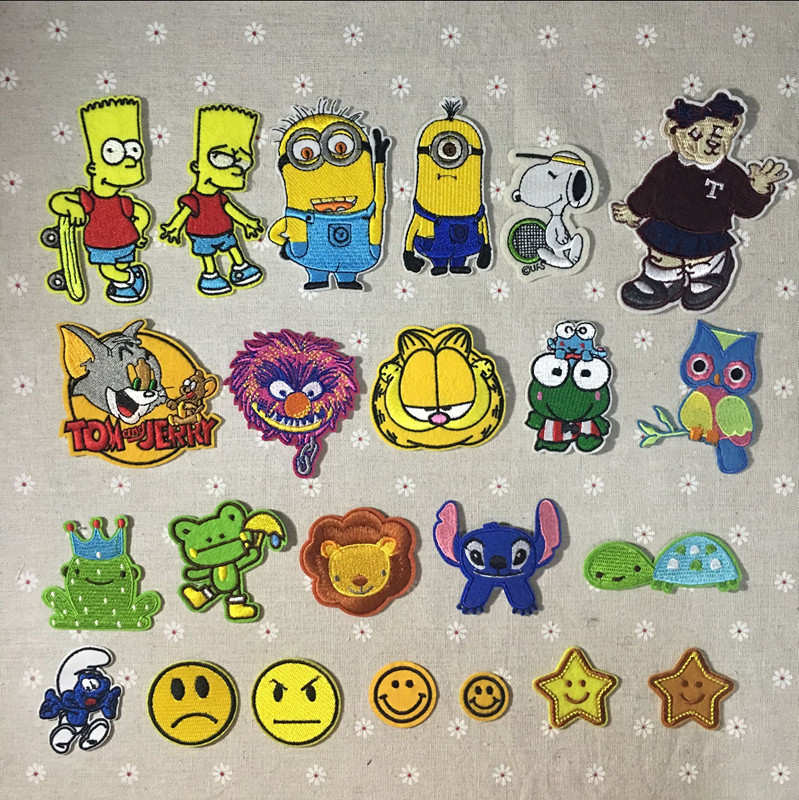 满绣卡通儿童布贴奶爸 青蛙乌龟组合鞋帽装饰DIY电脑刺绣满绣