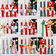 港之恋圣诞老人小熊拍拍圈可爱儿童绒布发光手环圣诞节啪啪圈礼品