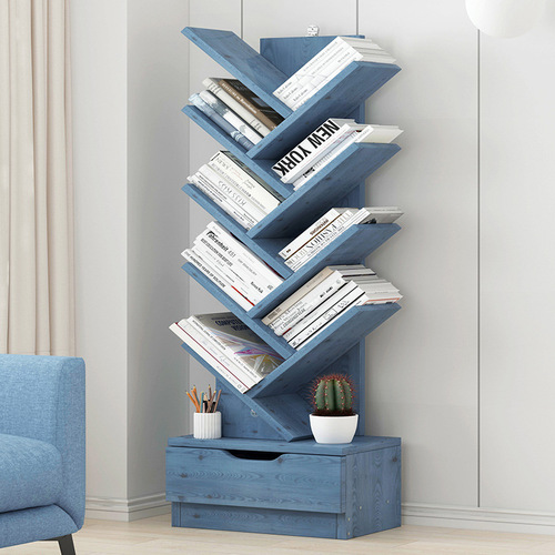 Yijiada bookshelf multi-layer simple small bookcase floor-standing tree-shaped creative storage rack student desktop modern storage rack