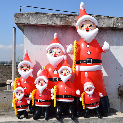 PVC inflatable Santa Claus family portrait doll Christmas ornaments shopping mall store decoration props cross-border supply