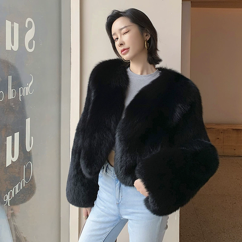 Keep warm jacket, long-sleeve, high waist, V-neckline