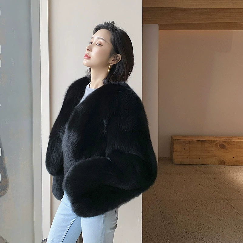 Keep warm jacket, long-sleeve, high waist, V-neckline