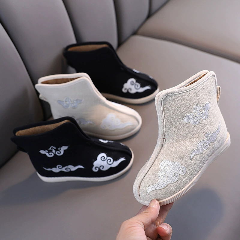 Осенне-зимний этнический стиль для отдыха однотонные говяжьи сухожилия домашние обычные толстые теплые милые хлопковые туфли Xiangyun