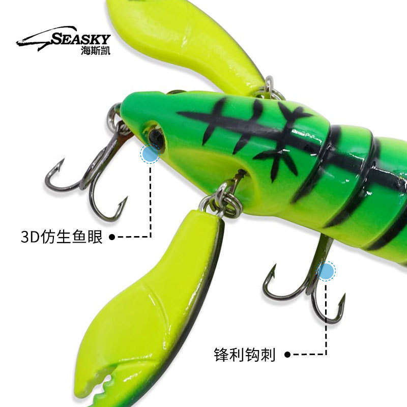 Señuelo Biónico Duro de Cangrejo de Río SK28 de Materiales sintéticos, Biónico, para Pesca en Ríos y Lagos