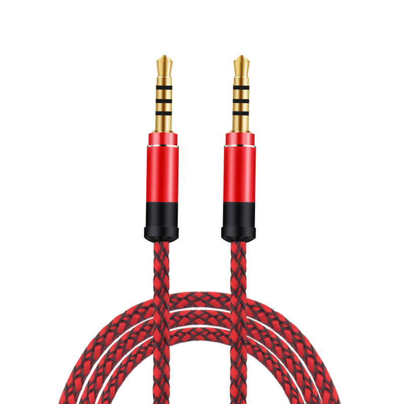 Tarjeta de sonido en vivo 1,5 m 3,5 MM Velcro 4-Core cable de audio Cable de grabación AUX público a público cable de audio del coche