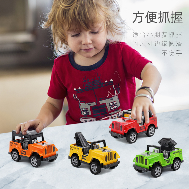 Factory wholesale children's toy car back to force cross-country Jeep crane model cake decoration baking wholesale
