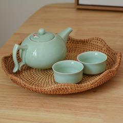 Korean-style Japanese tableware autumn vine woven storage fruit table cake storage shooting prop snack plate