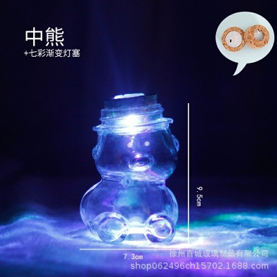 Envío gratuito creativo DIY botella de océano transparente botella de vidrio de corcho botella de deriva botella de arco iris deseando botella estrella material