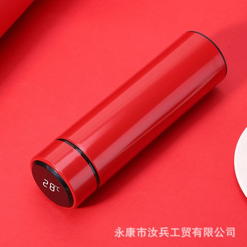 Medición de temperatura inteligente 304 taza de agua aislada de acero inoxidable Oficina negocio té separación taza de agua regalo logotipo impreso