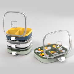 New portable medicine box, large capacity, travel size, compartmented sealed packaging box, mini medicine box manufacturer