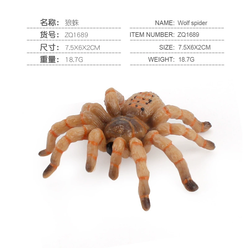 Cross -border hot selling simulation wild insect animal spider model gray -blue poison spider big spider spider tideline static ornaments