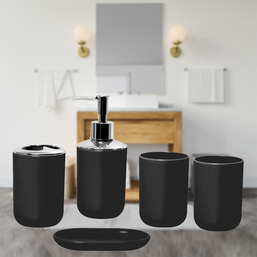 Traje de lavado de baño de color sólido simple taza de lavado de viaje de baño conjunto de cinco piezas doble lavado en casa conjunto de cinco piezas