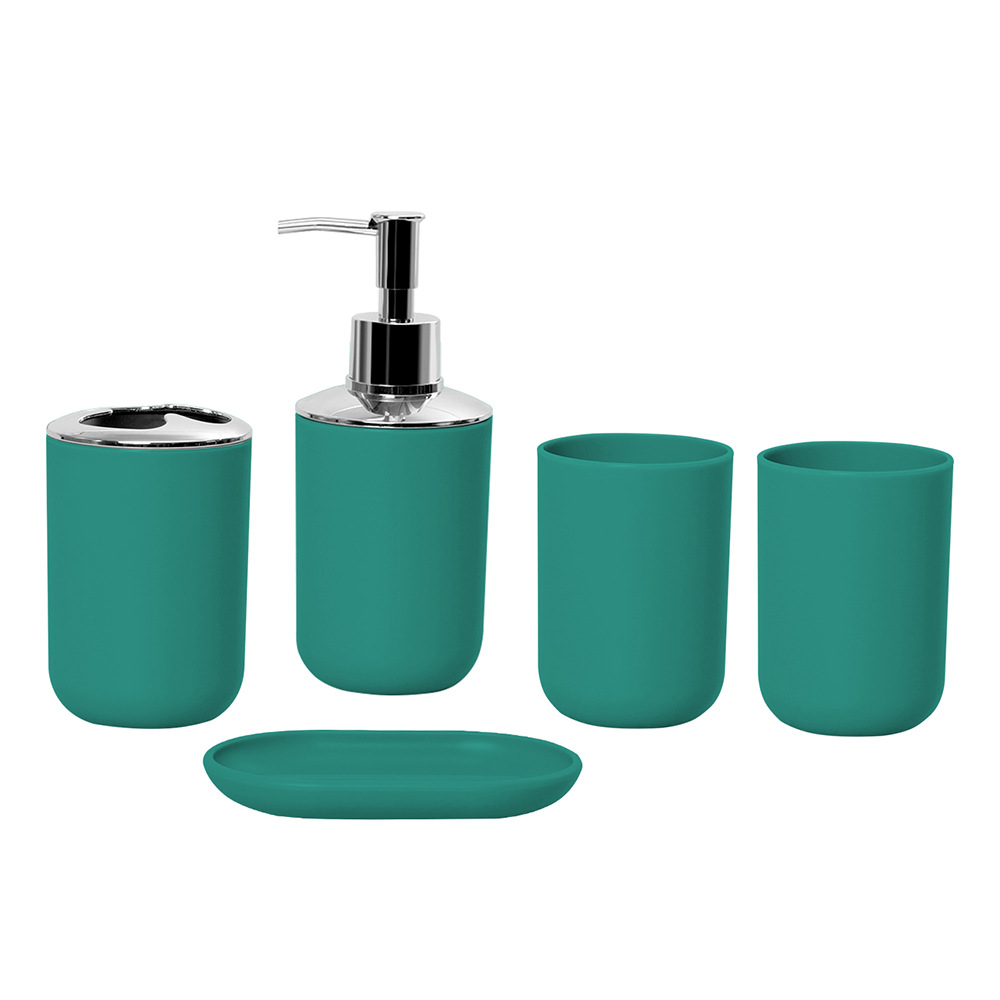 Traje de lavado de baño de color sólido simple taza de lavado de viaje de baño conjunto de cinco piezas doble lavado en casa conjunto de cinco piezas