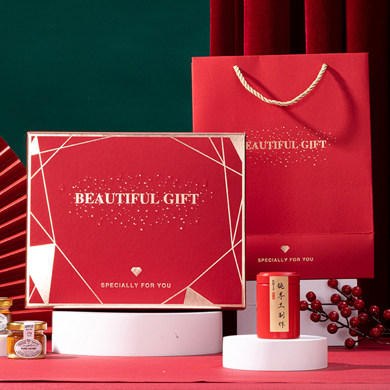 Caja de regalo roja, cubierta del cielo y la tierra, caja de dulces de boda, caja de embalaje de regalo de toalla, caja de regalo de mano festiva, fábrica al por mayor