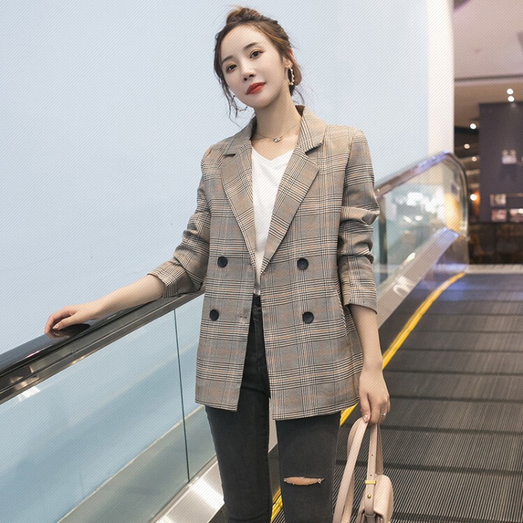 Plaid Blazer for Women 2026 Spring and Autumn Korean Style Plaid Trendy Retro Chic Small Blazer Jacket Plaid Blazer for Women 2026 Spring and Autumn Korean Style Plaid Trendy Retro Chic Small Blazer Jacket