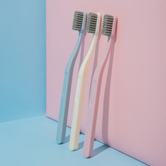 Japanese-style offline store set of 3, matte sanding texture, nylon hair large brush head, adult hard hair toothbrush