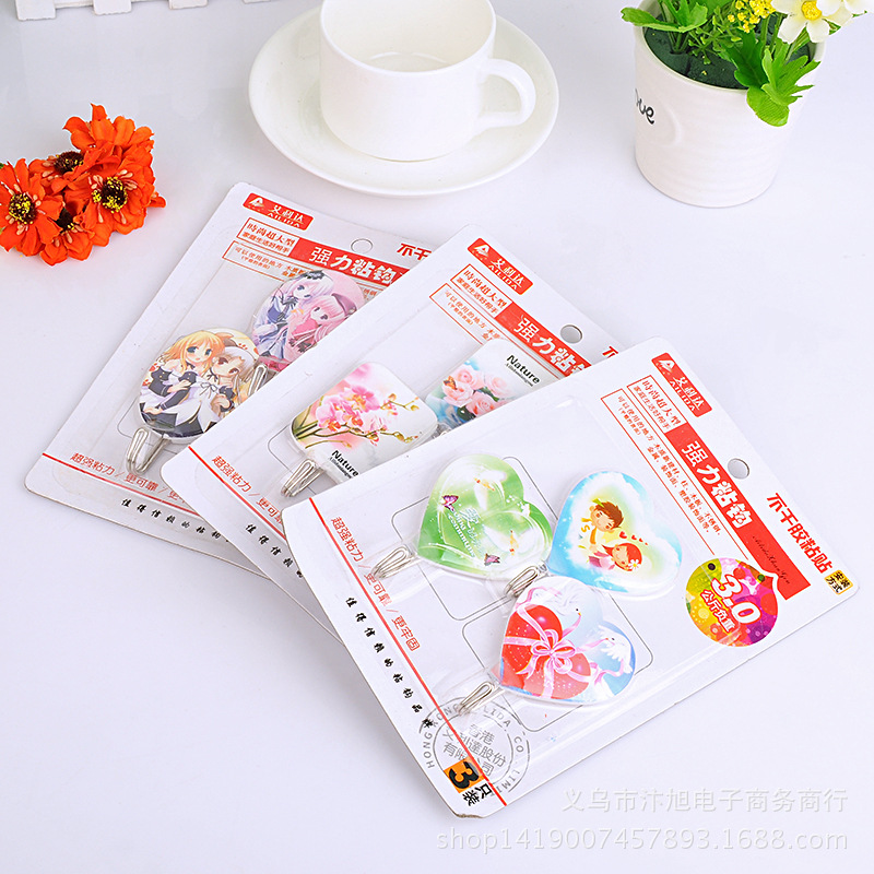 Adhesivo adhesivo mezclado gancho pegajoso gancho de la capa de plástico Lindo gancho de la capa de dibujos animados gancho de la capa de suministro directo de fábrica,