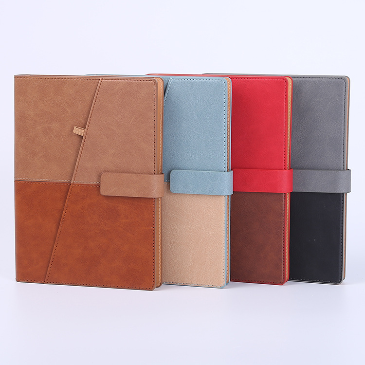 A5 cuaderno de hojas sueltas de negocios personalizado PU de color cambiante superficie de cuero Bloc de notas pluma insertar notebook de oficina logotipo personalizado