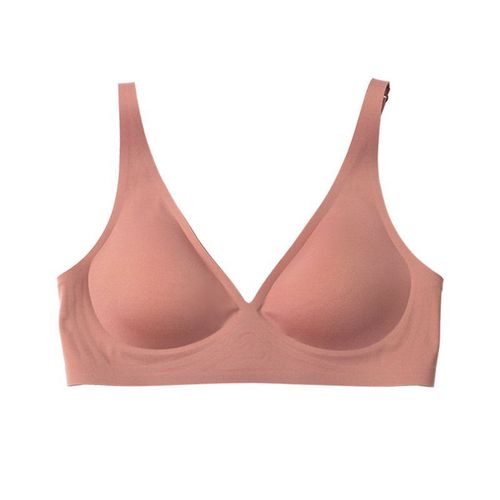 Plain muscle external expansion seamless jelly bra for women with thin and small breasts push-up adjustable large breasts showing small bra set without steel rings