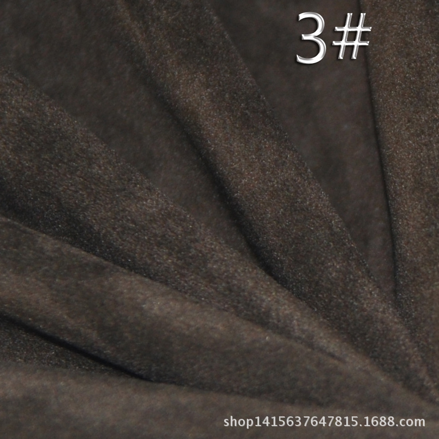 厂家现货直销 深咖啡色植绒绒布 单面鹿皮绒 针织底洗水植绒面料
