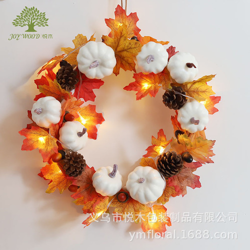 Halloween simulation pumpkins, pine nuts, maple leaves, devil faces, Halloween atmosphere decoration materials wholesale