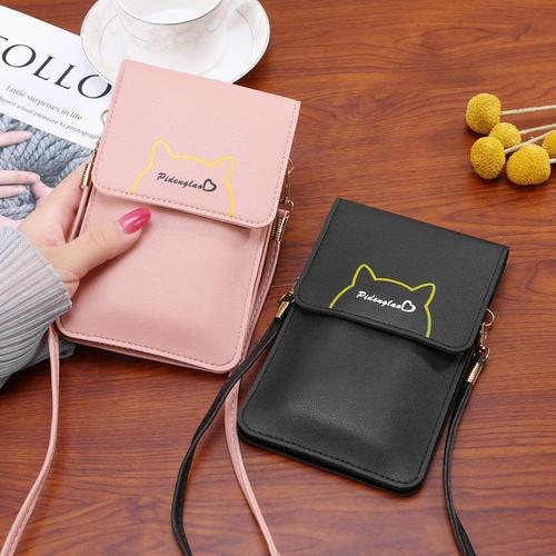 Women's Transparent Touch Screen Student Summer Simple Phone Bag, Can Hold Phone, Korean Style Vertical Crossbody Bag