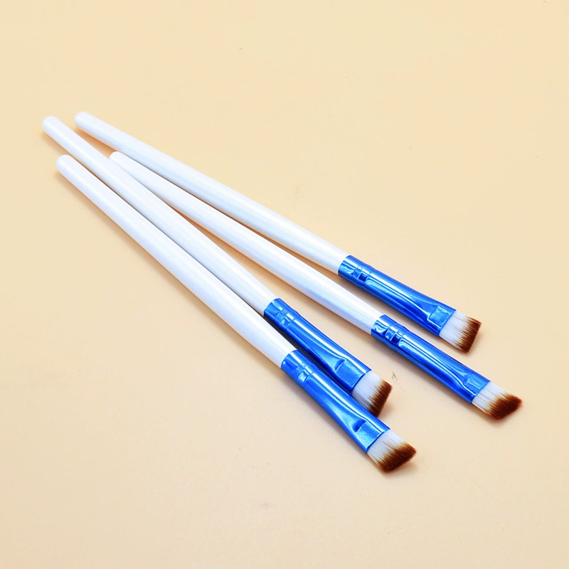 Eyebrow Cream Brush (Minaqi) — Angled Synthetic Bristles, 12.5 cm, Bulk OPP Pack
