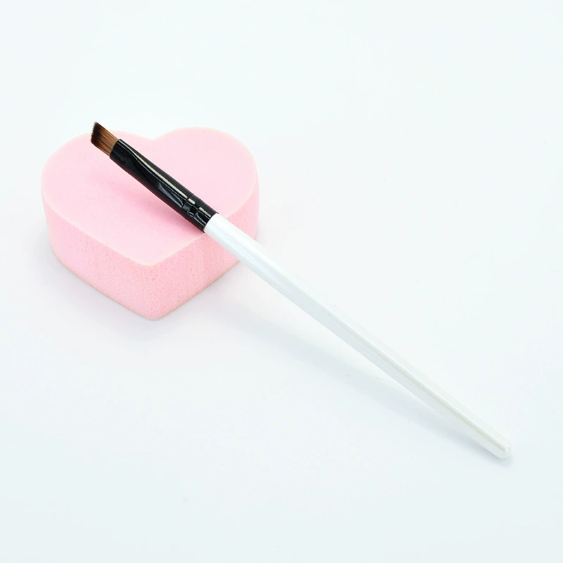 Eyebrow Cream Brush (Minaqi) — Angled Synthetic Bristles, 12.5 cm, Bulk OPP Pack