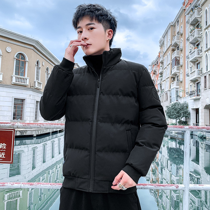 남성 겨울 솜패딩 점퍼 기모 두꺼운 한국판 지퍼 자켓 탈부착 칼라 외투