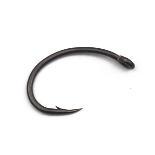 Humpback hook, curved back fishhook, barbed tube with oblique mouth and ring, hardened catfish, European fishing group, carp hair hook, nymph hook