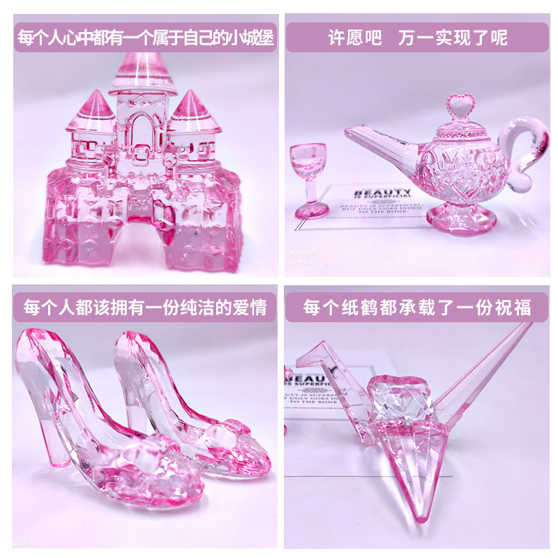 Children's Large Acrylic Crystal High Heels Lamp Pony Castle Gem Toy Diamond Birthday Holiday Gift