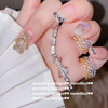Platinum crystal, bracelet, zirconium, retro jewelry, 18 carat white gold, micro incrustation, light luxury style