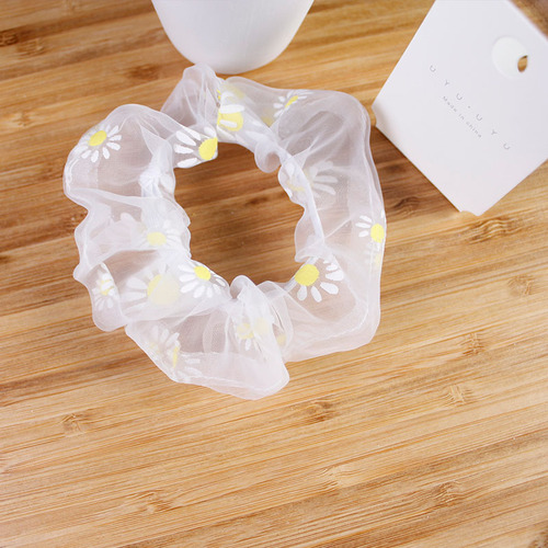 Mesh daisy hair rope daisy large intestine hair ring head rope fat intestine hair ring Korean pig intestine organza hair accessories