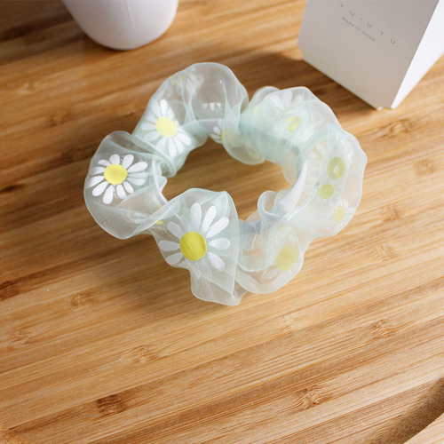 Mesh daisy hair rope daisy large intestine hair ring head rope fat intestine hair ring Korean pig intestine organza hair accessories