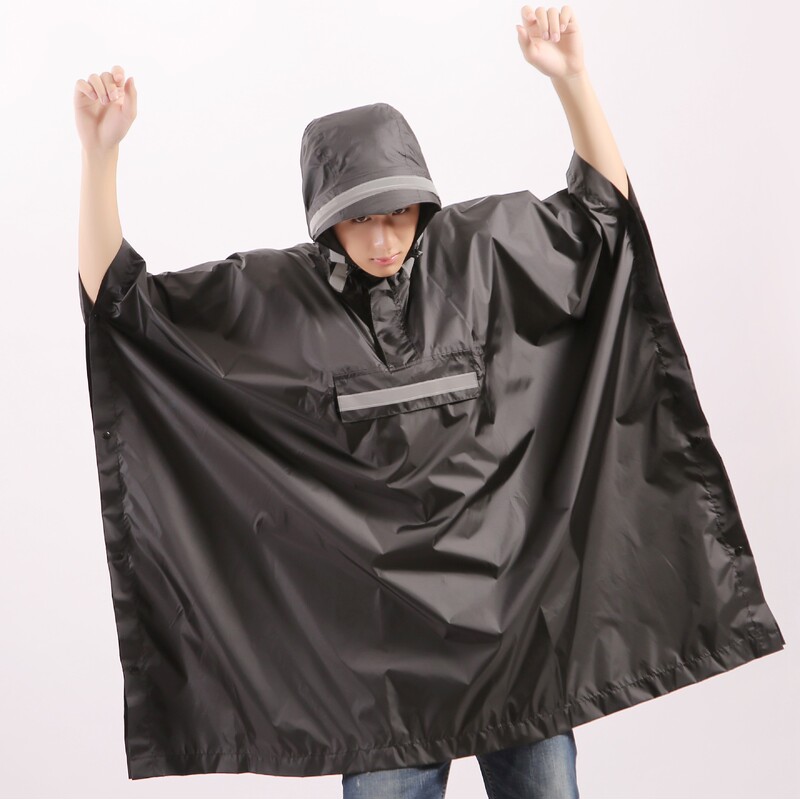 Electric Car Raincoat Exquisite High-End Outdoor Hiking Adult Conjoined Lightweight Polyester Reflective Strip Hooded Pocket