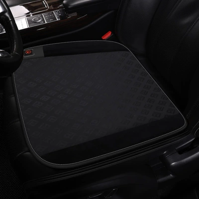 Car seat cushion heated plush warm seat cushion winter seat universal car cushion car graphene electric heating wool cushion (Multi-function pad) - ancheng-graphene-pp-pad-main-driving-aj-model-black-black-velvet