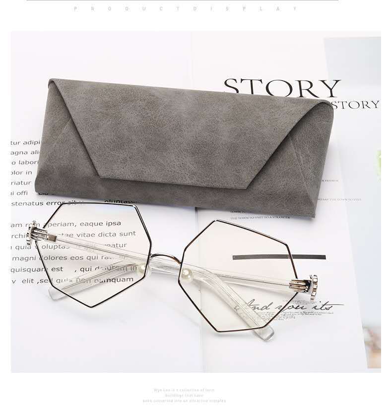 レザーメガネケース、クリエイティブ、ポータブル、シンプル、耐圧サングラス、近視メガネケース、男性用、ロゴ印刷可能、在庫あり