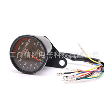 摩托车改装复古仪表生产LED档位显示仪表改装黑壳电镀