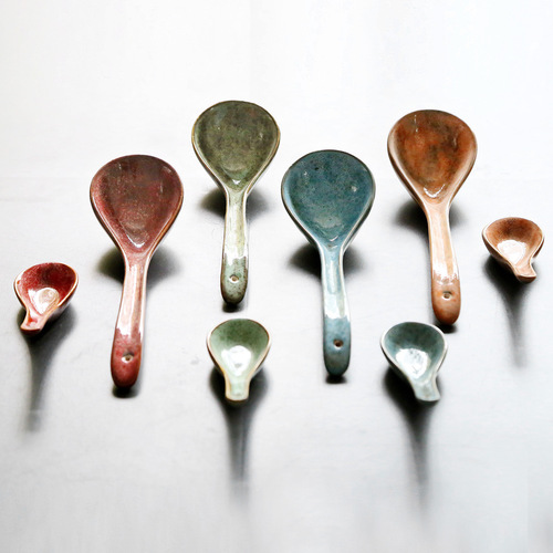 European and American creative ceramic spoon long handle spoon household small spoon porridge spoon eating spoon dessert spoon