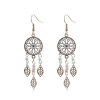 Beads, fashionable retro golden earrings, accessory with tassels, suitable for import, European style, wholesale